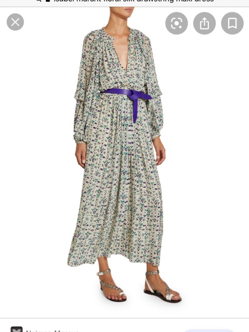 NWT ISABEL MARANT ETOILE ESTINE WHITE FLORAL DRESS SZ 38